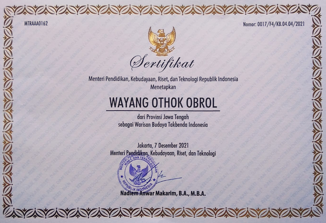 Pariwisata Indonesia, Tradisi Lisan Wayang Othok Obrol Wonosobo Ditetapkan Jadi WBTB Indonesia