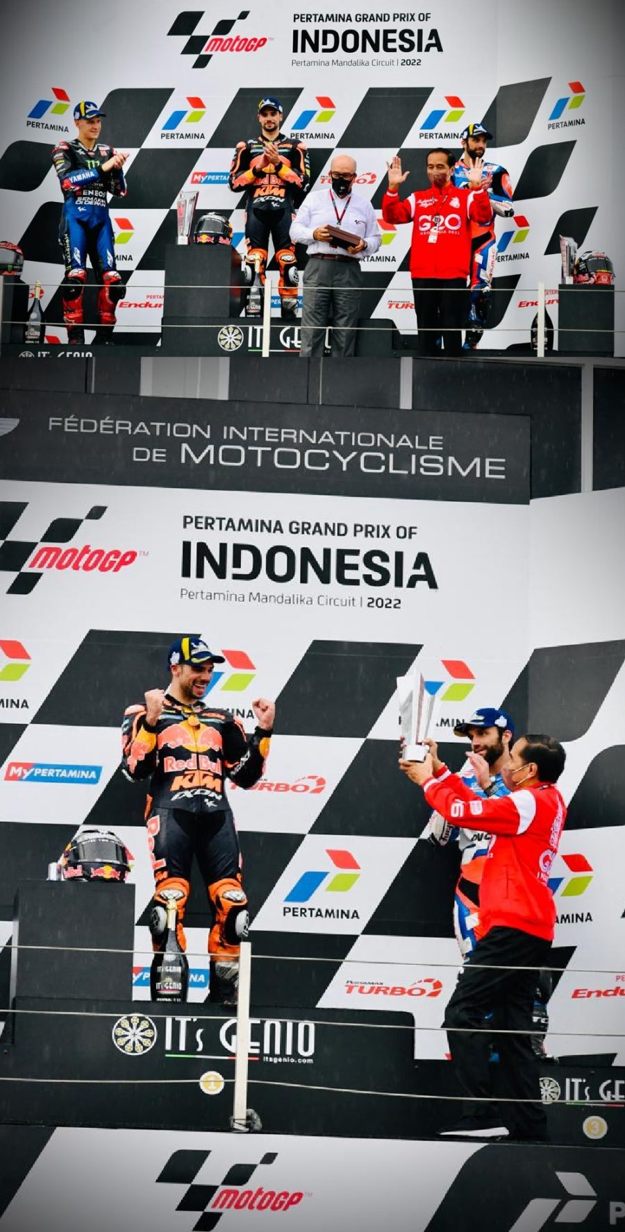 Pariwisata Indonesia, Presiden Jokowi serahkan piala pada para pemenang MotoGP Indonesia 2022